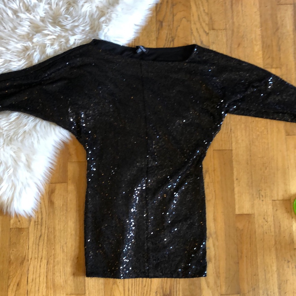Bebe black sequin mini dress